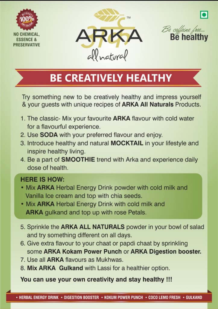 arka offers herbal energy drink of variyali saunf flavor with 180 grams