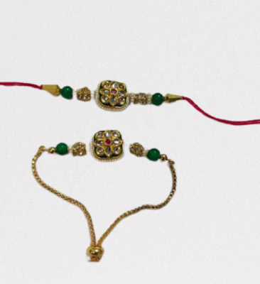 Elegant Kundan rakhi combo_Jain Marketplace