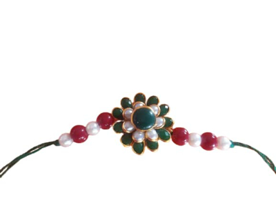 Flower Kundan Rakhi_Jain Marketplace