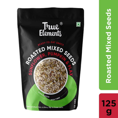 Picture of True Elements Roasted Sunflower Pumpkin And Flax Seeds 125gm