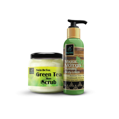 Picture of The EnQ Green tea Body Scrub + Body Lotion Combo