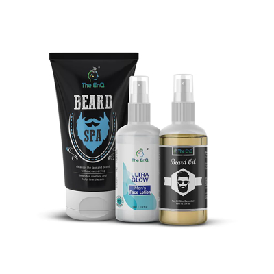 Picture of The EnQ Beard Spa + Beard Oil + Men’s Ultra Glow Lotion for Men