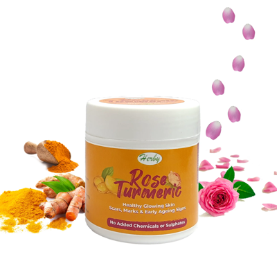 Picture of Herby Rose Turmeric Face Pack - For Instant Glow, Wrinkle & Ageing - 100g