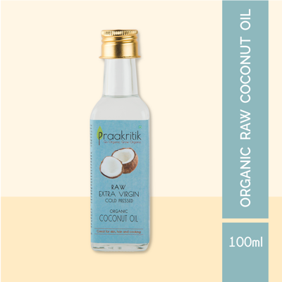 Picture of Praakritik Organic Cold Pressed Coconut Oil Extra Virgin - 100ml