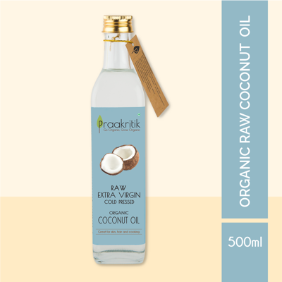 Picture of Praakritik Organic Cold Pressed Coconut Oil Extra Virgin - 500ml